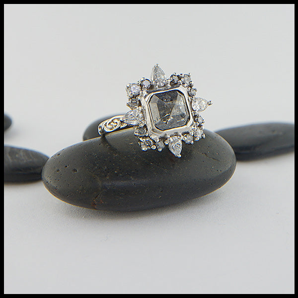 Salt Pepper Diamond Ring Walker Metalsmiths