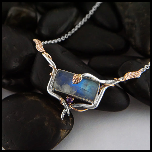 Moonstone and Purple Sapphire Necklace