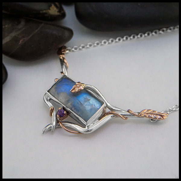 Moonstone and Purple Sapphire Necklace