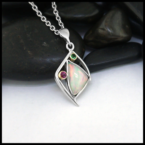 Sterling Silver pendant with Gemstones