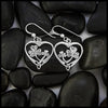 SS Shamrock Celtic Heart Drop Earrings