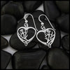 SS Scottish Thistle Celtic Heart Drop Earrings