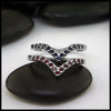 Chevron Stacking Bands Ruby front Sapphire back