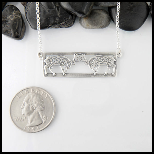 Celtic Stag pendant in Sterling silver