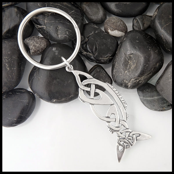 Celtic Fish Key Ring in Sterling Silver