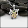 Silver and Gold Tsavorite Frame Pendant