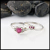 Ruby claddagh two ring set