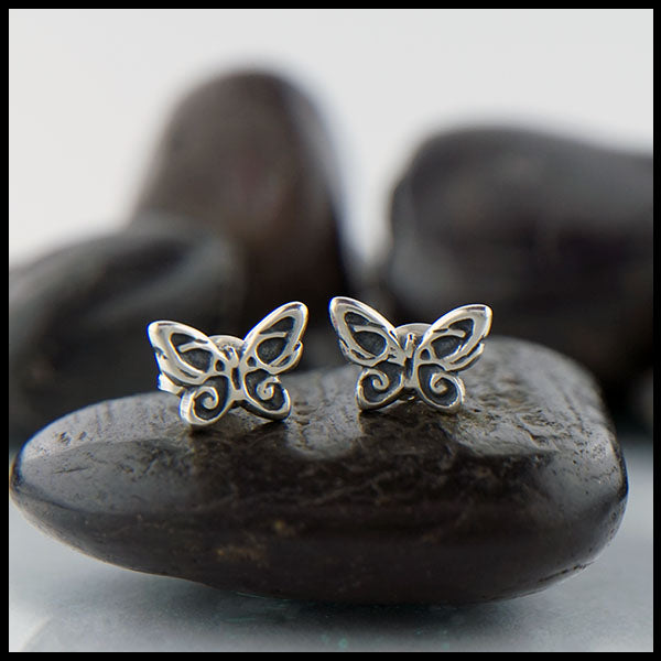 Silver Butterfly Earrings