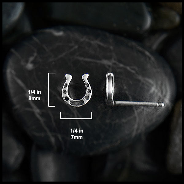 Horseshoe Post Earrings by Walker Metalsmiths measure 1/4" by 1/4"