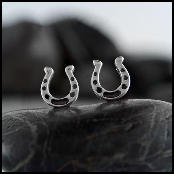 Horseshoe Earrings in Sterling Silver