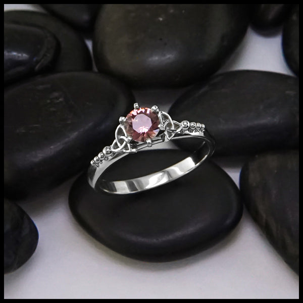 Trinity Knot Pink Spinel Ring