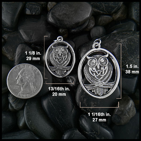 Celtic Owl Pendant dimensions