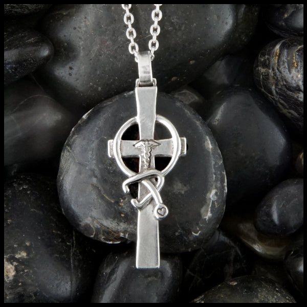 Small Caring Cross in sterling silver