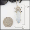 Moonstone Snowflake Pendant measures 1 3/4" by 3/4"