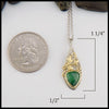 Custom Ivy pendant in 14K White gold and 18K yellow gold with Tsavorite measures 1 1/4" by 1/2"