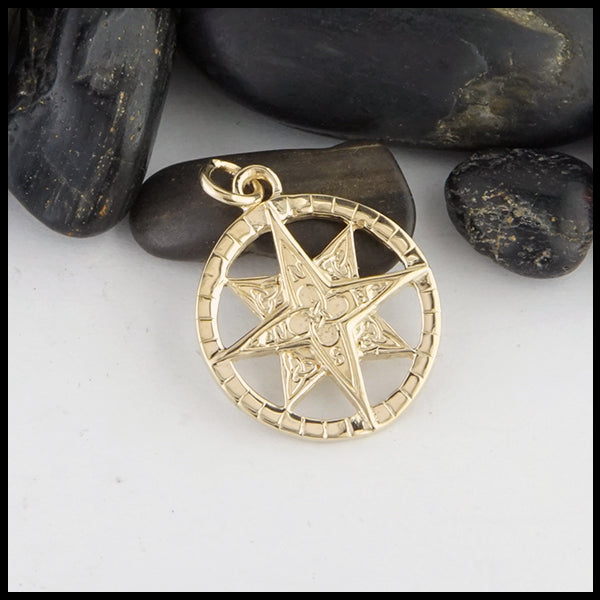 Small Gold Celtic Compass by Walker Metalsmiths