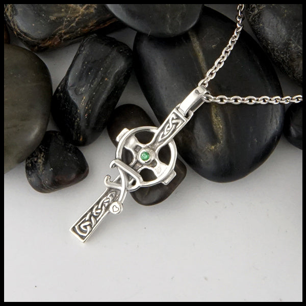 Celtic Nurses Cross in Sterling Silver with birthstone