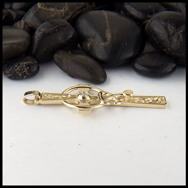 Gold Celtic Caring Cross