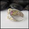 Reverse view of purple sapphire custom ring