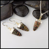 Bloodstone Pendant and Earring set with 14K Yellow Trinity