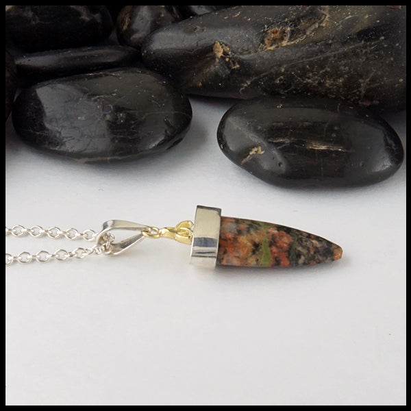 Profile view of Bloodstone Pendant