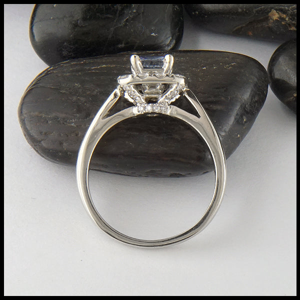Ceylon Sapphire Halo Ring