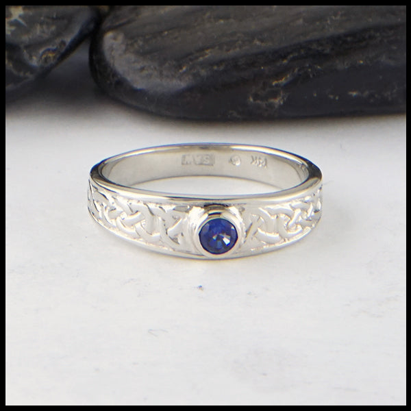 white gold and sapphire ring 