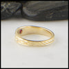 reverse view of celtic ring with ruby
