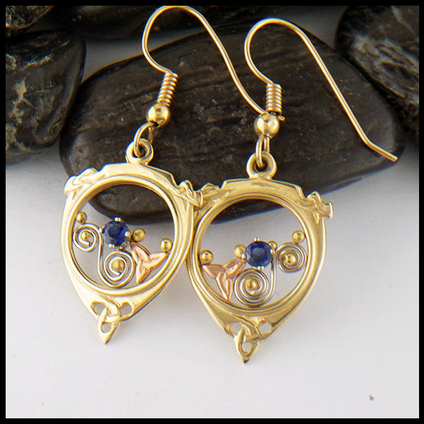 Custom Sapphire Earrings in gold
