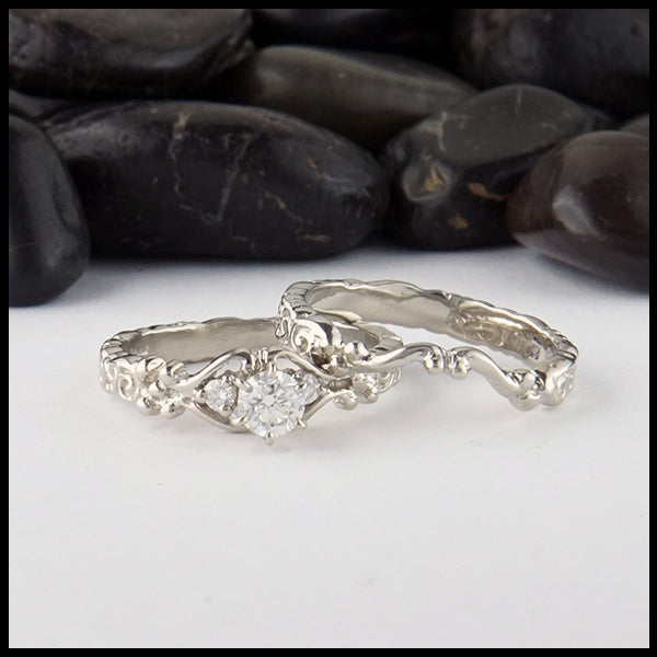 Celtic wedding band ladies diamond stone set Clearance