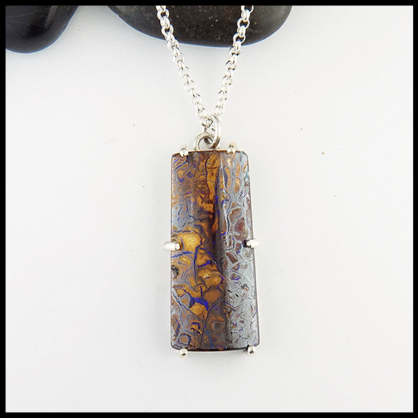 Boulder Opal Pine Tree  Pendant
