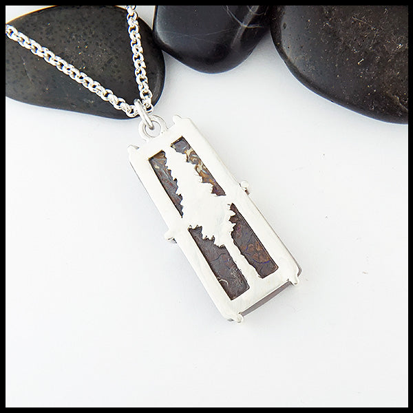Reverse view of Boulder Opal Pine Tree  Pendant