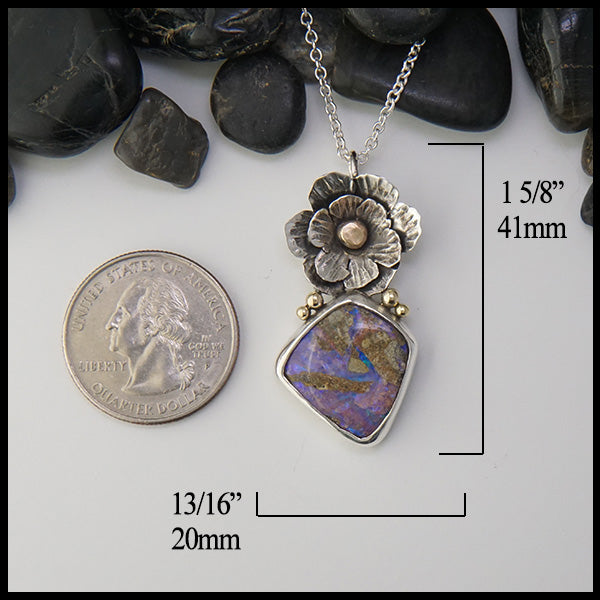 Pendant measures 1 5/8" by 13/16"