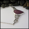 Ruby Ivy Bar Pendant in silver and gold
