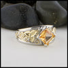 Princess Cut Orange Sapphire Ring by Walker Metalsmiths
