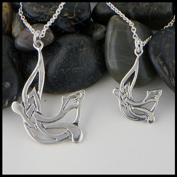 Small and Large Celtic Otter necklace