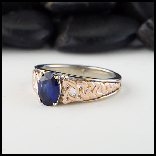 two tone sapphire ring