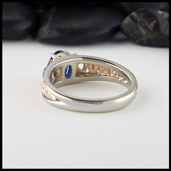 two tone sapphire ring
