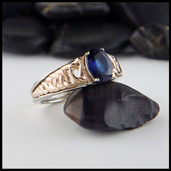 two tone sapphire ring