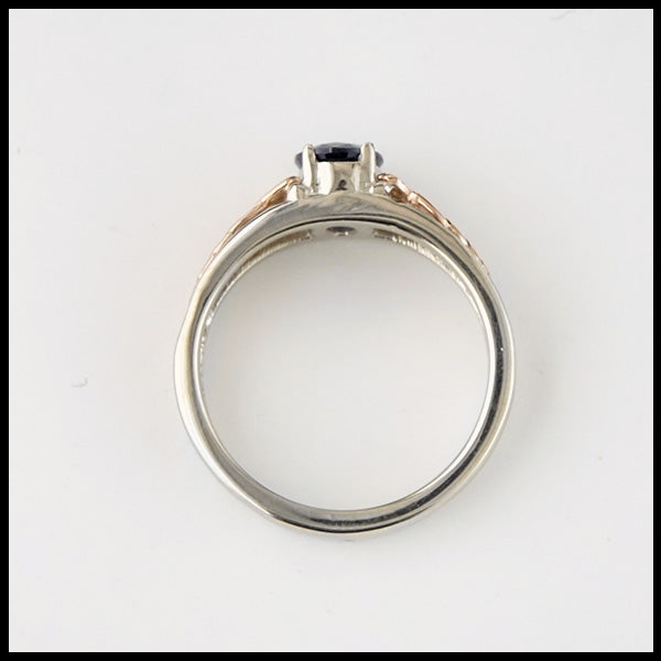 two tone sapphire ring
