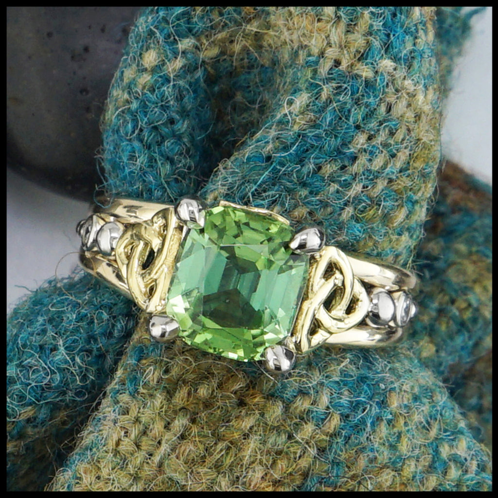 Trinity Knot Ring with Tourmaline