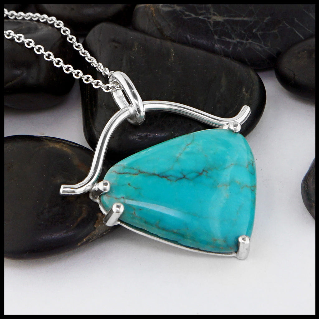 sterling silver and turquoise pendant 