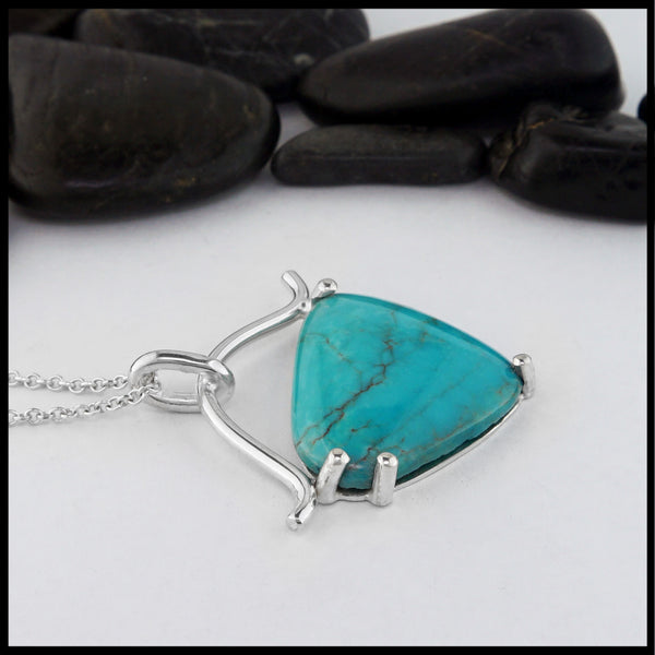sterling silver and turquoise pendant 