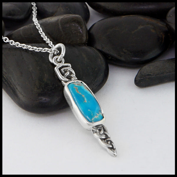 celtic knot pendant with turquoise