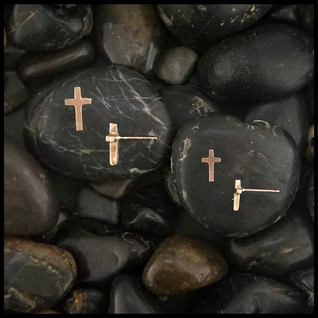 basic cross post earrings