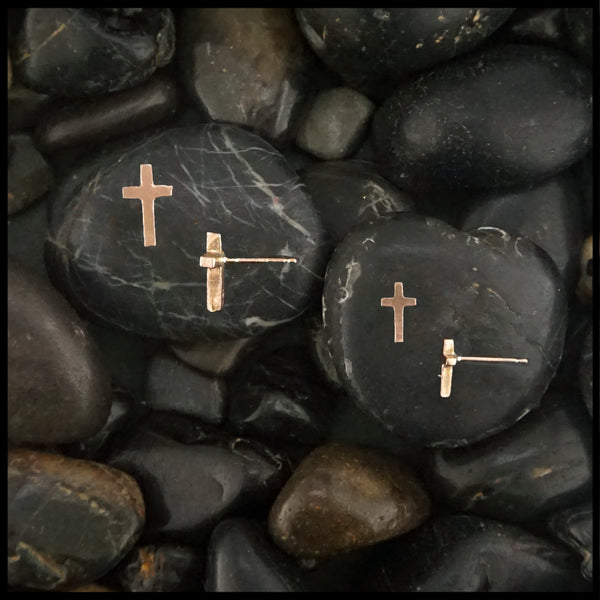 basic cross post earrings