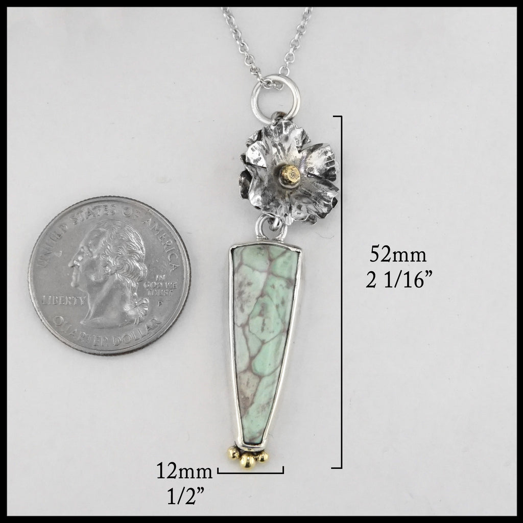 Floral Pendant and Earring Set with Variscite