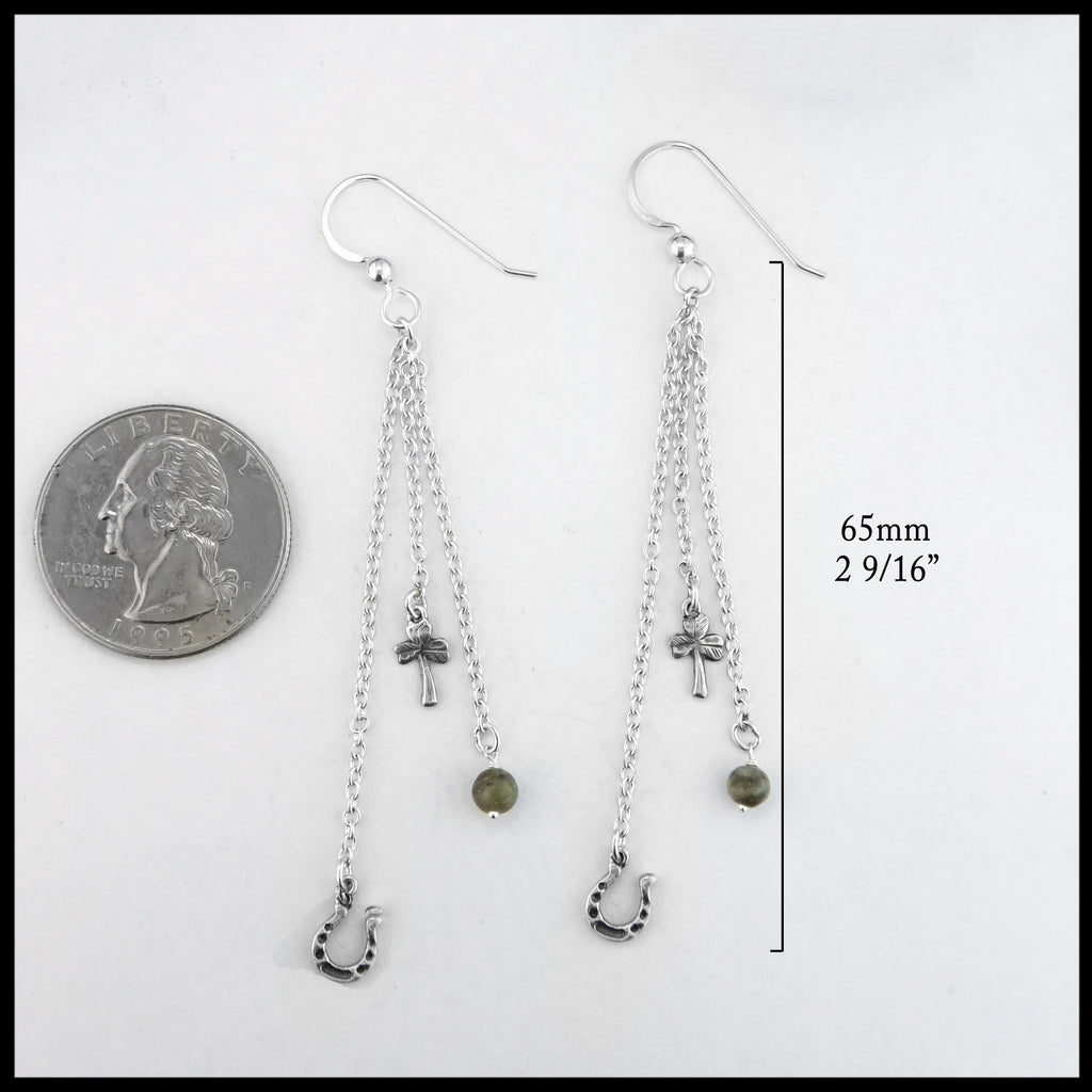 Celtic Drop earrings with Connemara Marble