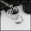 heart knot pendant holding ring 