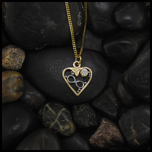 Colleen's Heart and Diamond Pendant in Gold